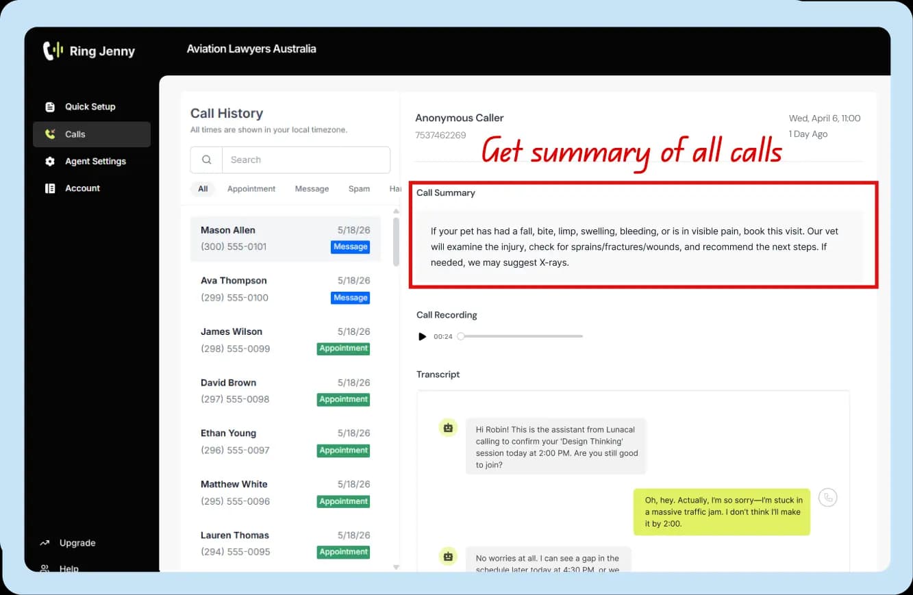 Team collaborating representing call summaries